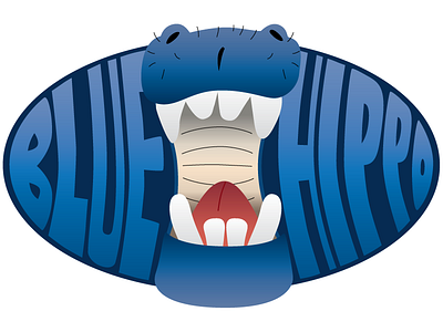 Blue Hippo blue hippo hippopotamus logo margarita