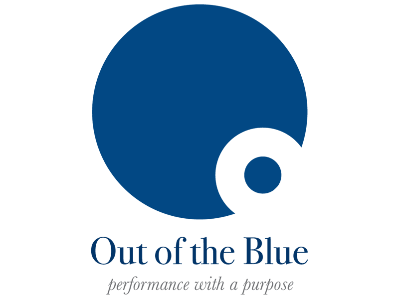 Out of the Blue blue improv logo