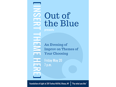 Out of the Blue Show Poster for May 20 improv ootb