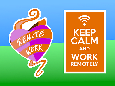 Working Remotely keep calm remote work stickers