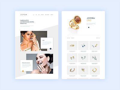 Jewelry MFR - Screens ecommerce jewelry store ui web design