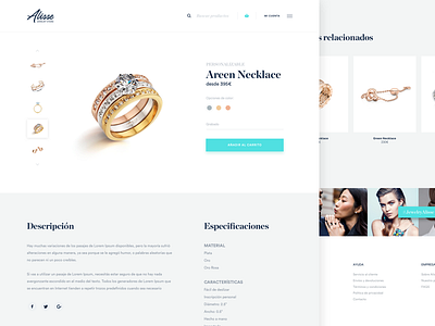 Jewelry Website Design — Product detail ecommerce jewelry store ui web design