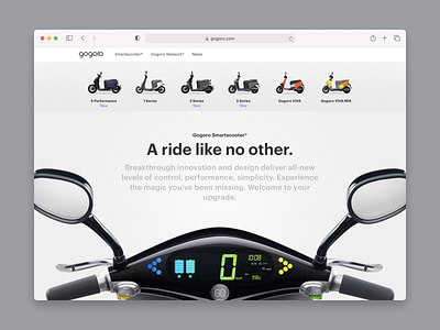 Gogoro Smartscooter Page gogoro navigation scooter vehicle web web design
