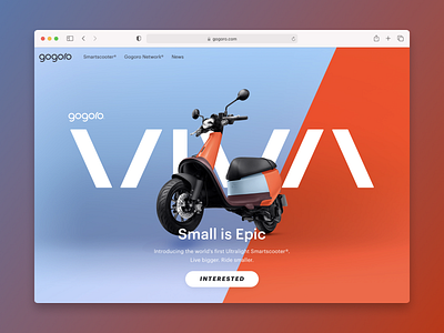 Small is Epic. The Gogoro VIVA web design. gogoro scooter vehicle web web design