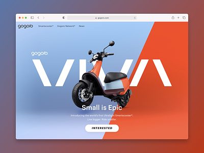 Small is Epic. The Gogoro VIVA web design.