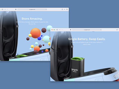 A simple scrolling concept gogoro scooter vehicle web web design