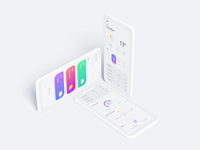 WEATHER APP DESIGN gradient graphic illustrator mobile app mobile designer mobile ui uiux