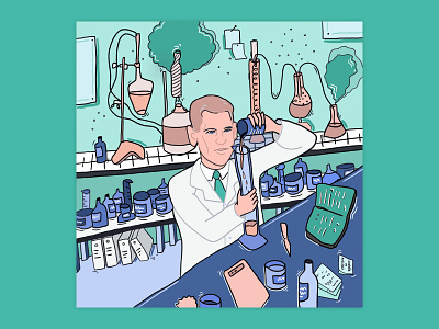 The chemist character chemical chemist chemistry formula illustration laboratory