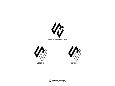 S +H monogram logo art branding clean design graphic design icon illustration logo ui vector