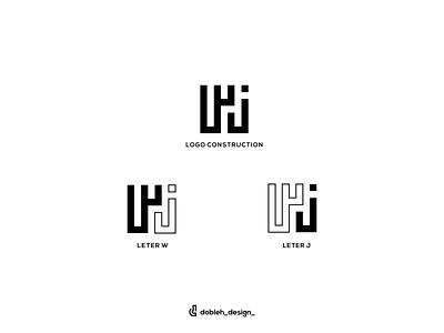W+J monogram logo art branding clean design graphic design icon illustration logo ui vector