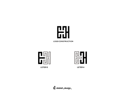 E+H monogram logo art branding clean design graphic design icon illustration logo ui vector