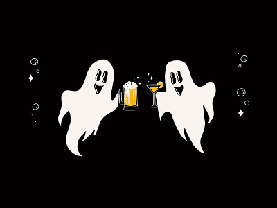 Lift Your Spirits beer ghosts halloween halloween cards halloween design halloween party illustration october sheet ghost spooktober spooky spooky season