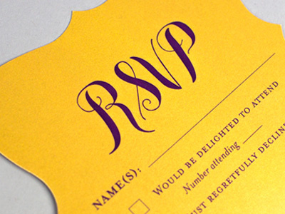 RSVP calligraphy die cut gold hand lettering hand lettering invitations rsvp type typography wedding wedding invitation