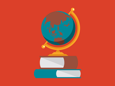 Globe books earth globe icon illustration learning planet school vector