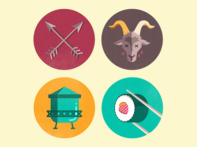 Brooklyn Astrology Icons II aquarius arrows astrology blood editorial goat icons illustration sushi vector water tower zodiac