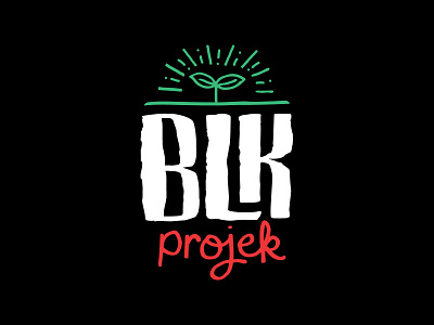 BLK Projek Logo branding farming hand lettering identity illustration lettering logo nonprofit sprout type typography urban farm