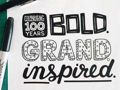 Bold. Grand. Inspired. (Lettering.) cursive design handlettering handmade type lettering lettering art letters script typography