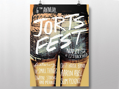 Jorts Fest Poster concert festival gig poster halftone hand lettering lettering type typography