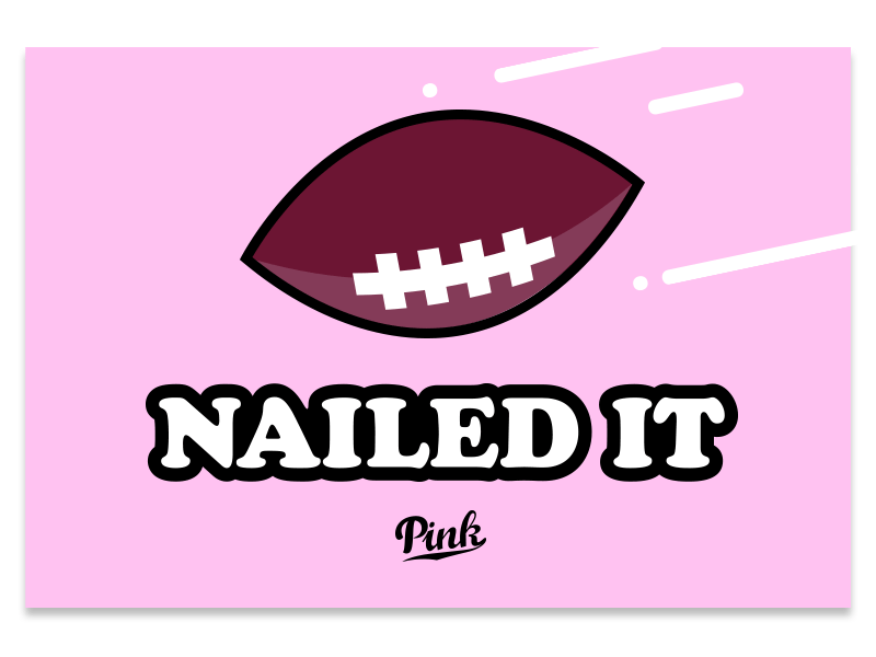Nailed It E-Gift Card animation congratulations cooper black football gif gift card nailed it pastel pink retail sports winning