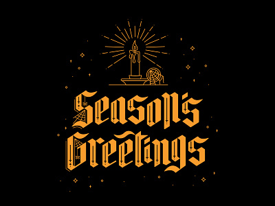 Spooky Season's Greetings blackletter calligraphy candle halloween hand lettering handlettering illustration lettering october spooky spooky art spooky szn typography