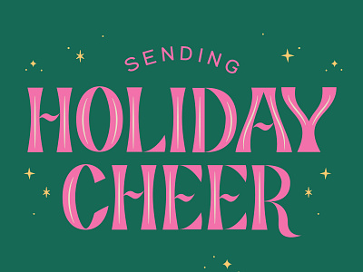 Holiday Card Lettering Detail cheer christmas christmas card handlettering handmade happy holidays holiday holiday card holiday design illustration lettering magic merry christmas midcentury retro christmas stars type typography vector