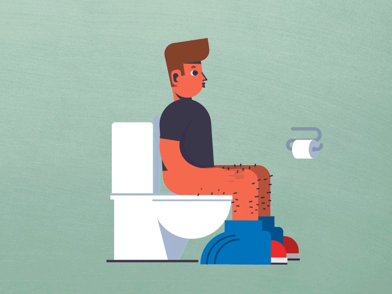 Forgot your phone? animation character design flat gif motion phone toilet