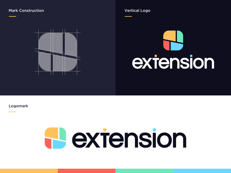 Browser Extension Branding Proposal V.3 branding branding design browser colorful design extension geometric grid icon interconnected logo logodesign logomark logotype mark minimal shapes store tech website