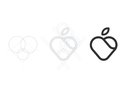 Heart Mark apple brand grid heart identity illustrator logo mark minimal modern nutritionist symbol