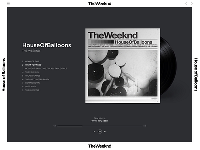 Music Website Exploration album clean design exploration grid homepage landing page layout minimal music music player the weeknd typography ui ux web web app web design website website concept