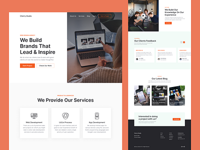 Cherry Studio - Digital Agency Landing Page Concept digital agency figma home page landing page typography ui ux web ui design website website design