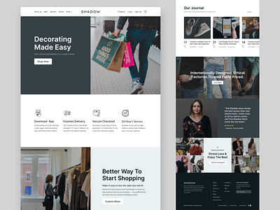 SHADOW - E-Commerce Landing Page ecommerce ecommerce design ecommerce shop figma figma design home page home page design home page ui landing page template typography ui ui design uiux ux ux design web design website website concept website ui design