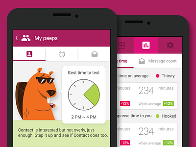 Eager Beaver analytics android app beaver eager illustration mascot message pet sms ui ux
