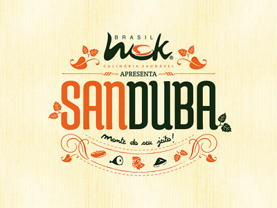 Sanduba Wok food green handmade natural sandwich typography