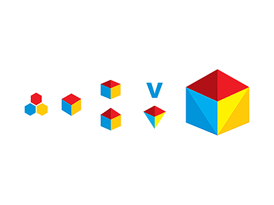 Logo concept B concept cube hexagon house icon logo
