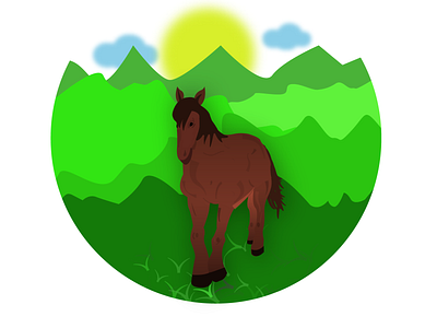 Illustration Horse design grass horse illustration vector