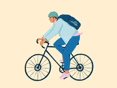 Alto Courier alto bicycle bike biker character courier delivery illustration illustrator man pharmacy procreate