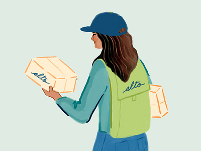 Delivery alto character courier delivery design girl human illustration illustrator pharmacy procreate woman