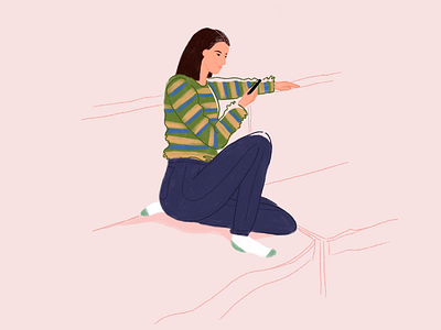 Lounge character design drawing girl illustration illustrator lounge procreate woman
