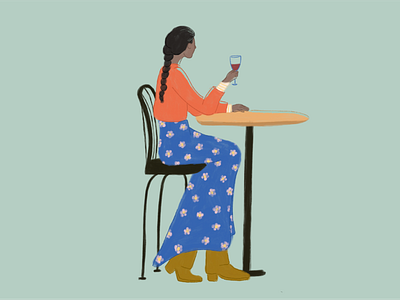Cafe character design girl illustration illustrator procreate woman