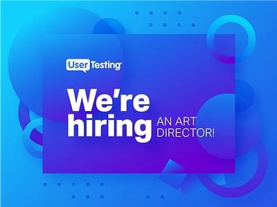 UserTesting is Hiring! art director career designer hire hiring job recruit