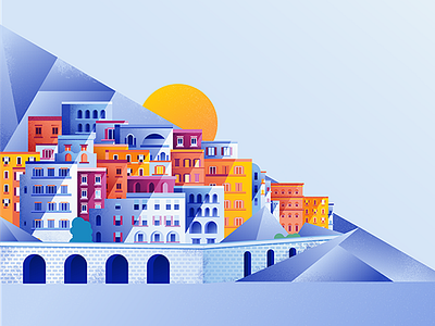 Amalfi amalfi buildings coast color illustration italy texture village wedding