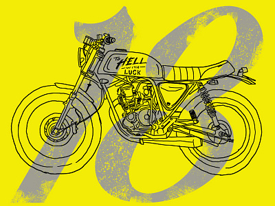 Lucky13 graphic design illustration motorcycle type