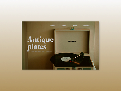 Antique Plates - Concept Website antique branding design minimal music record ui