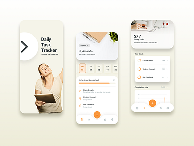 Daily Task Tracker App app concept design habit inspiration minimal mobile modern simple task task management task tracker ui user interface