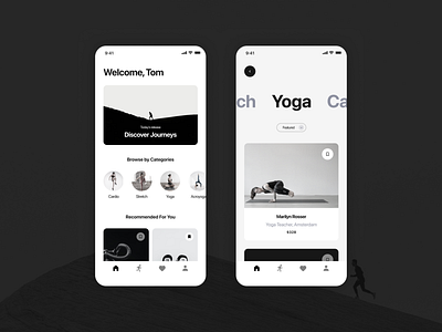 Exercise Mobile App clean design exercise fitness inspiration minimal modern sport ui