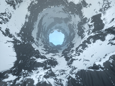 Daily Render: Tunnel Mt 3d abstract cinema 4d daily daily renders everyday art everydays motion motion design octane snow mountain worldmachine