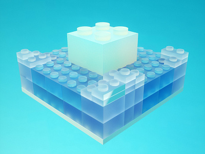 Daily Render: Lego Ice 3d abstract bricks cinema 4d daily daily renders everyday art everydays lego motion motion design octane