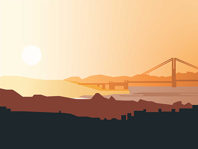 Sunset illustration gradient illustration landscape landscape illustration sunset sunset illustration vector