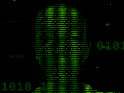 Self portrait binary binary code binary portrait green portrait programmer
