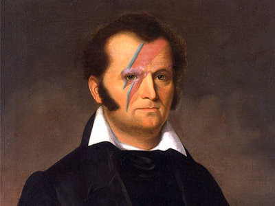 Bowie to Bowie david bowie famous texans historical figure history jim bowie lightning bolt photoshop texas texas history